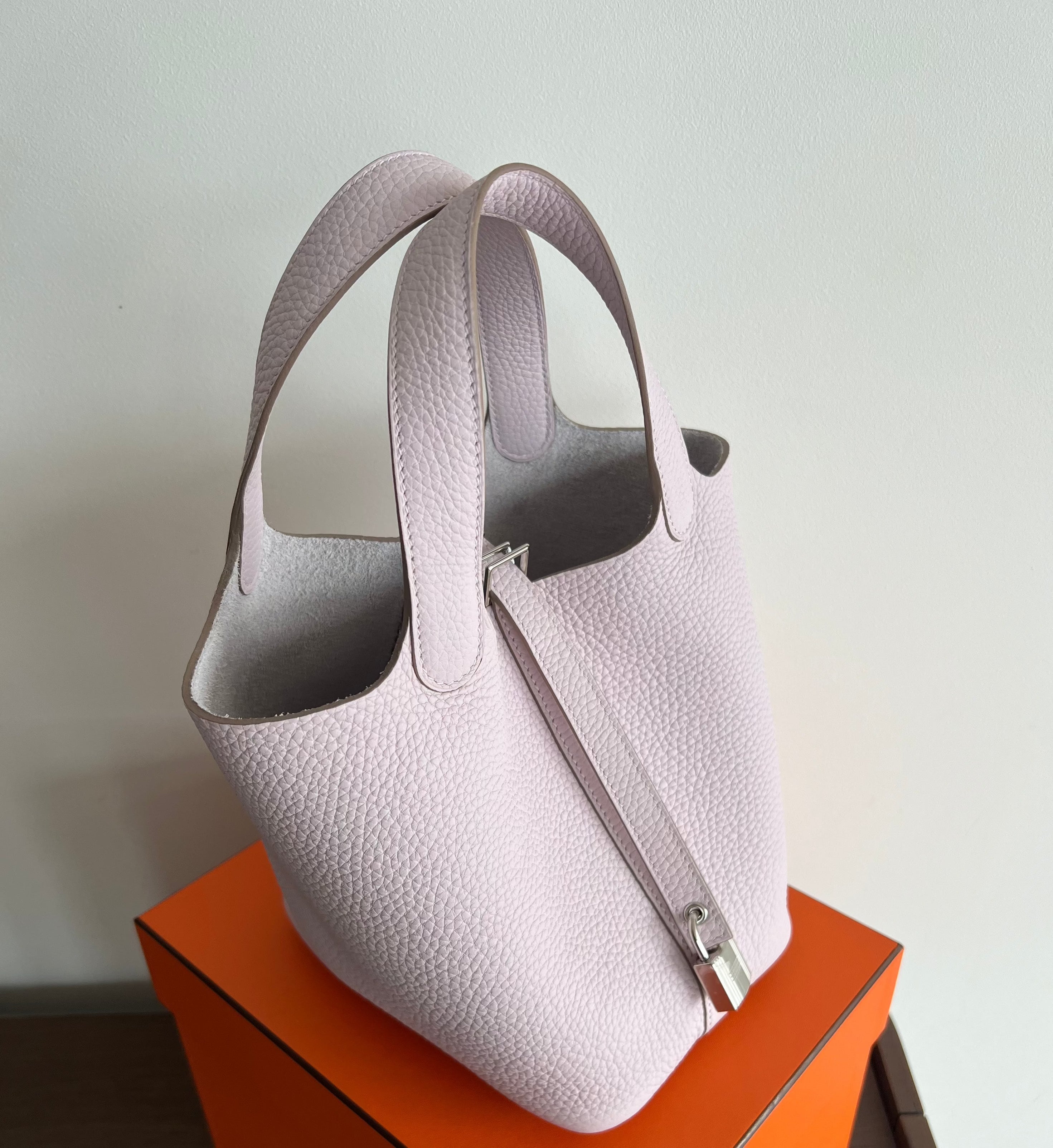 Hermès Picotin 18cm Mauve Pale PHW