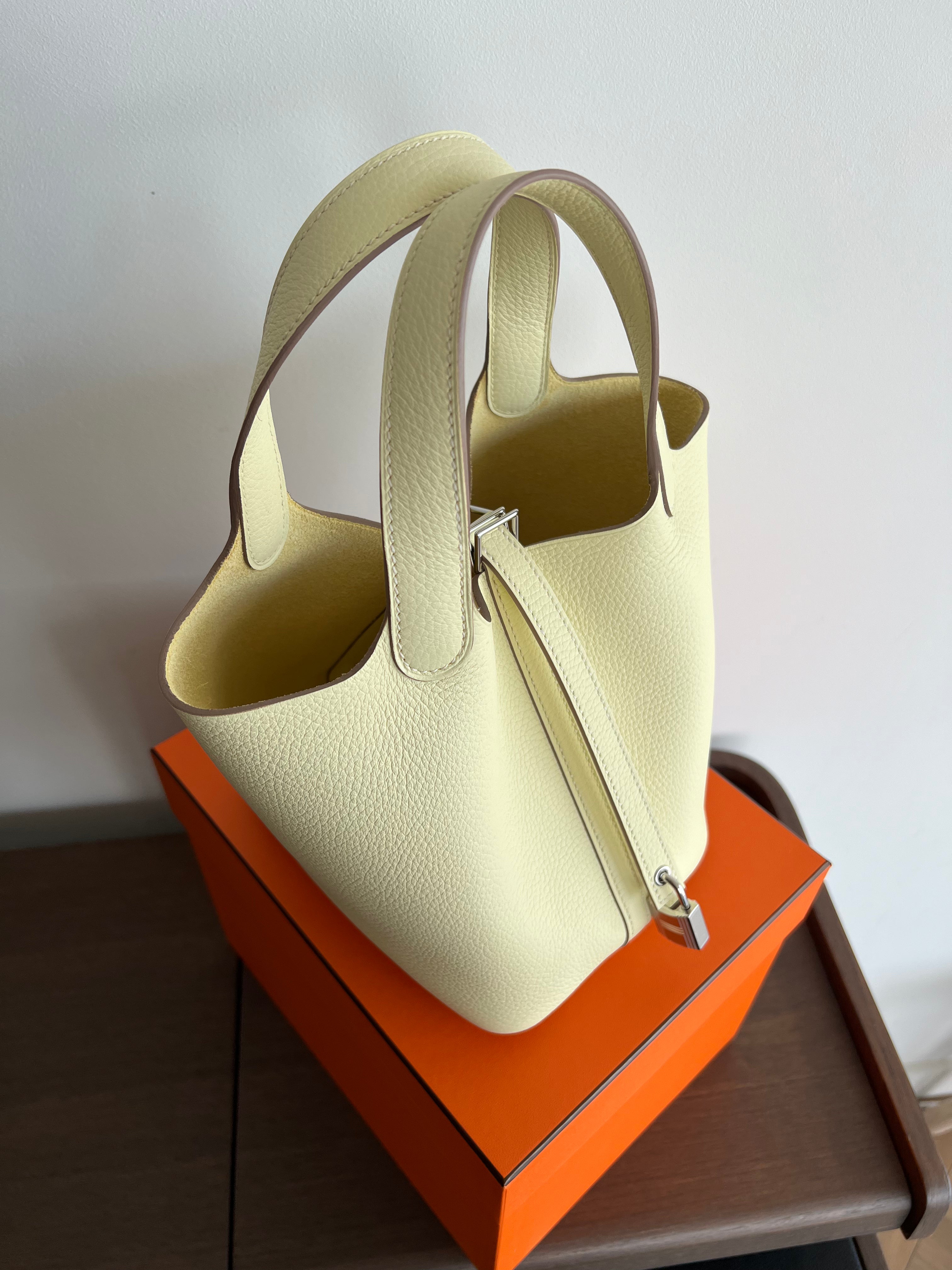 Hermès Picotin 18cm Jaune Milton, PHW