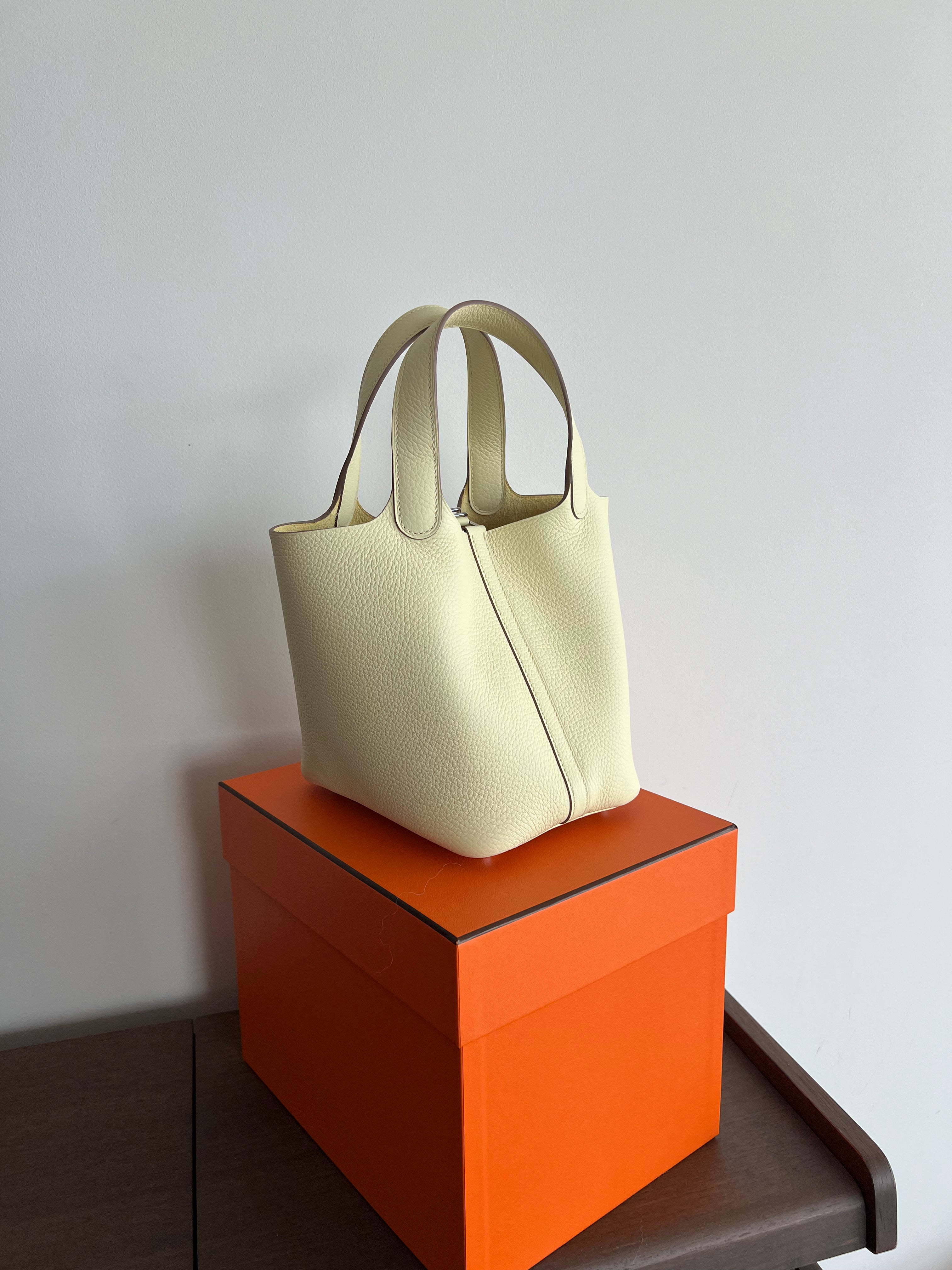 Hermès Picotin 18cm Jaune Milton, PHW