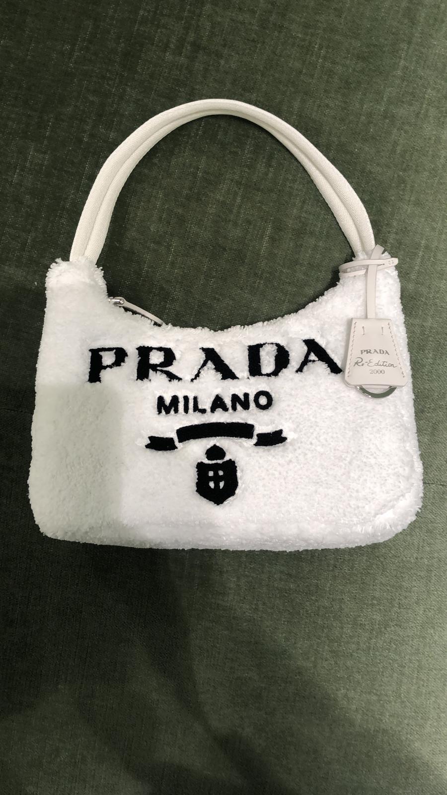 Prada Re-Edition 2000 Terry Cloth Mini Bag (White)