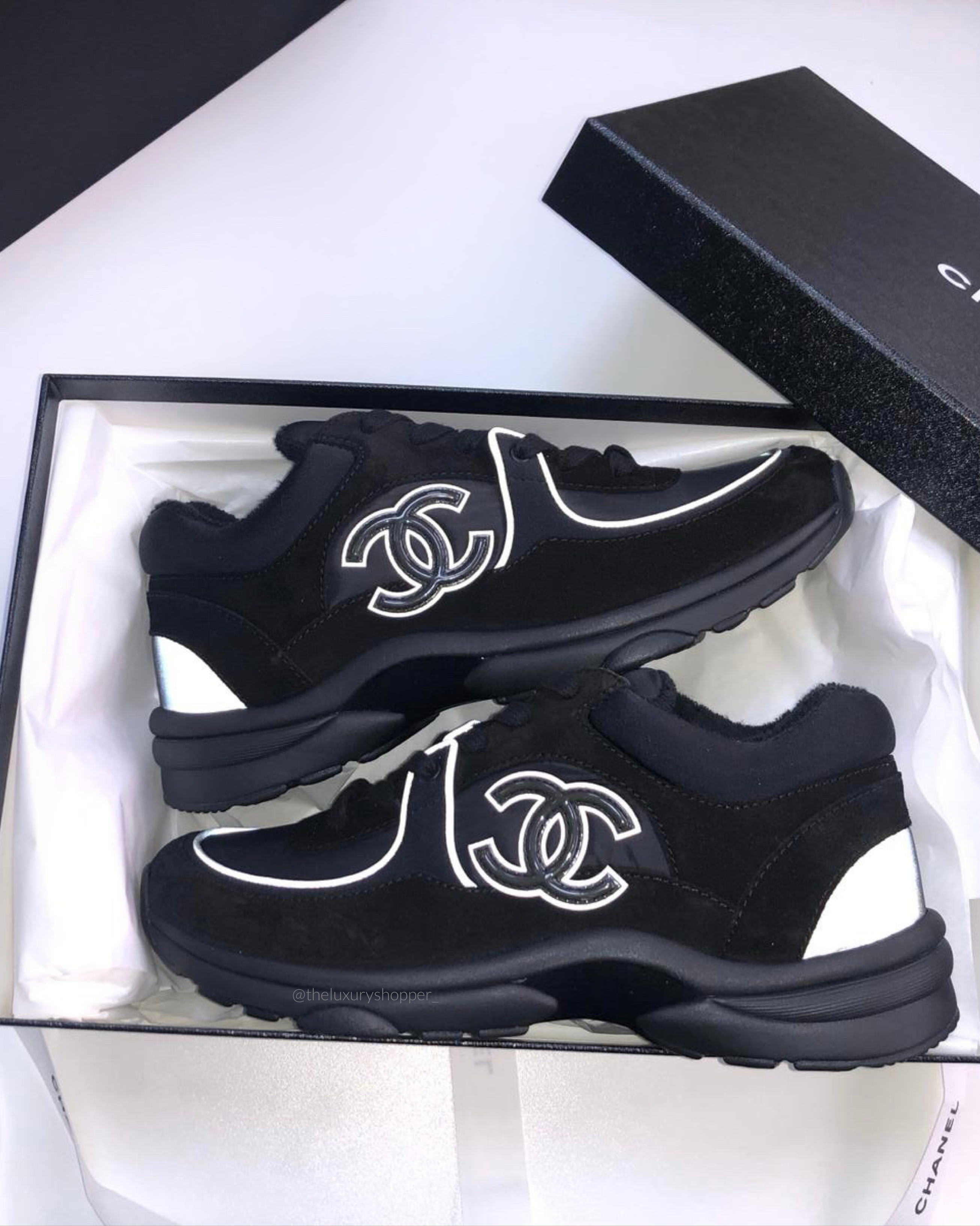 Chanel CC Logo Sneaker Black (Reflective)