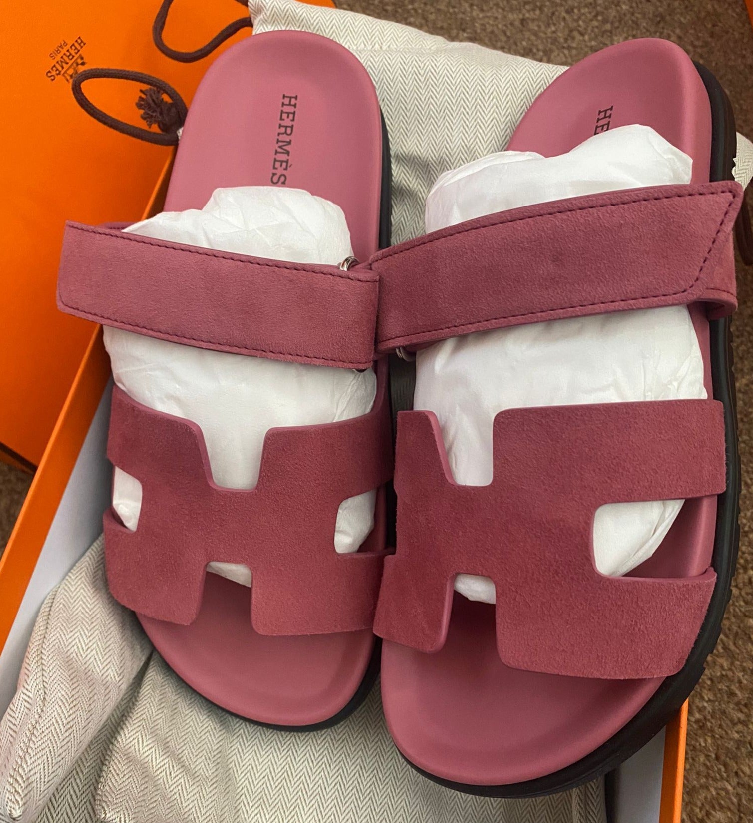 Hermès Chypre Sandals (Rose Aphrodite)