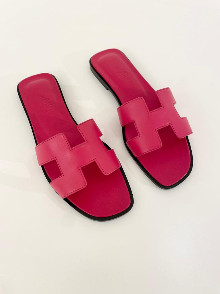 Hermès Oran Sandals (Rose Fuchsia)