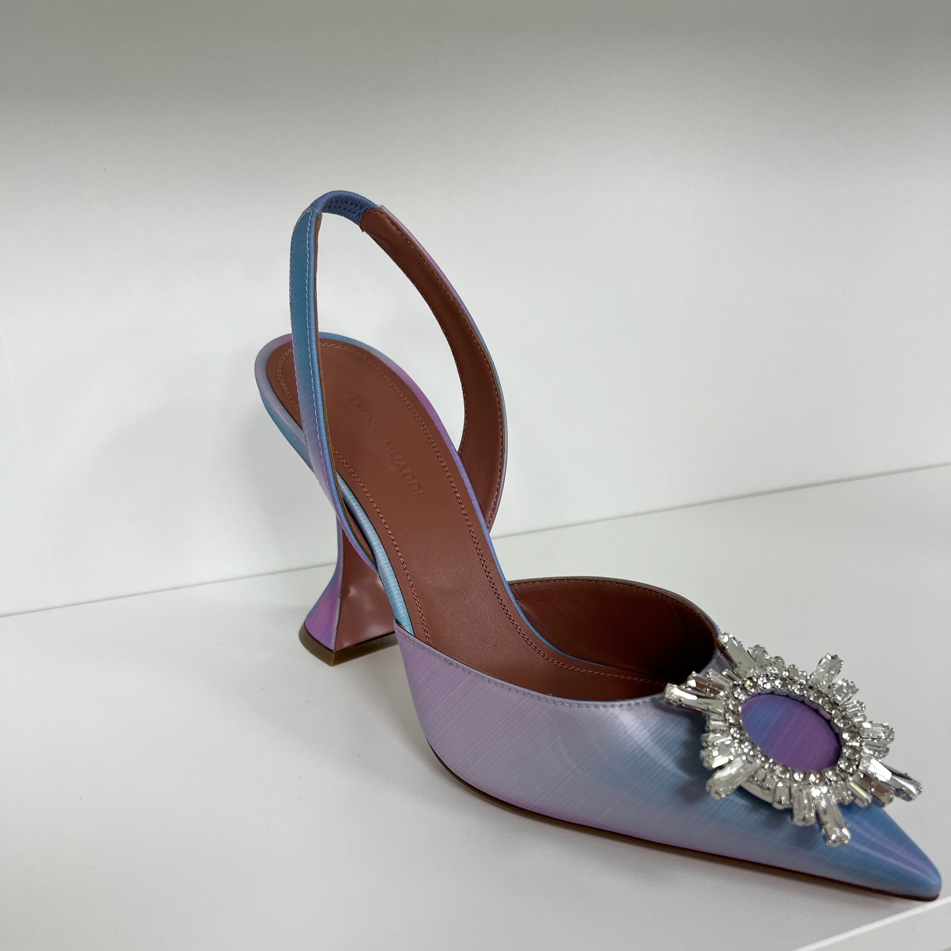 Amina Muaddi Begum Lilac Rainbow Slingback