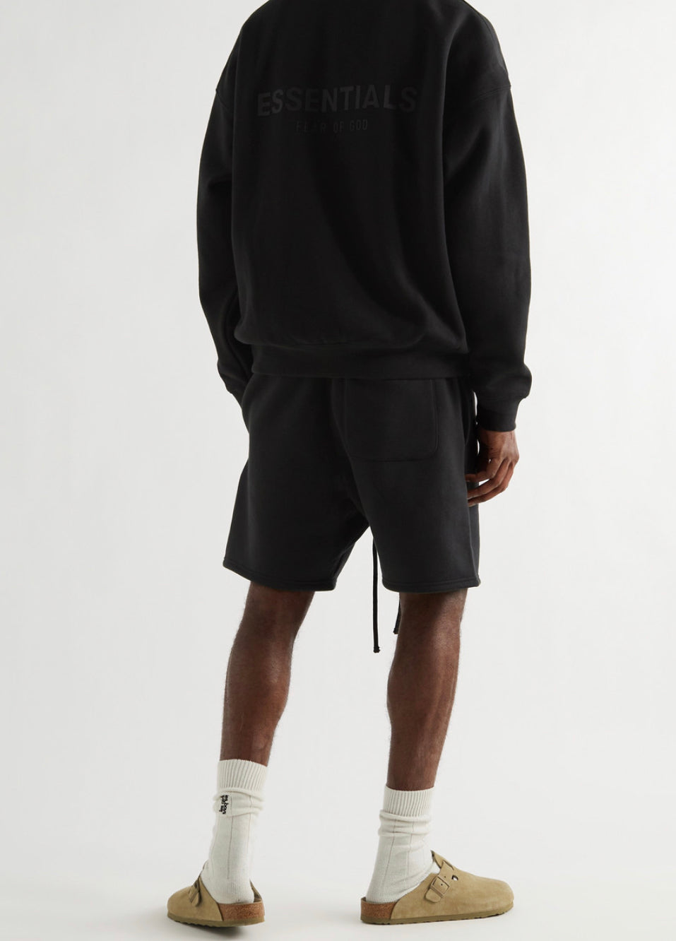 Fear Of God ESSENTIALS Mock Neck Half Zip Sweatshirt Black