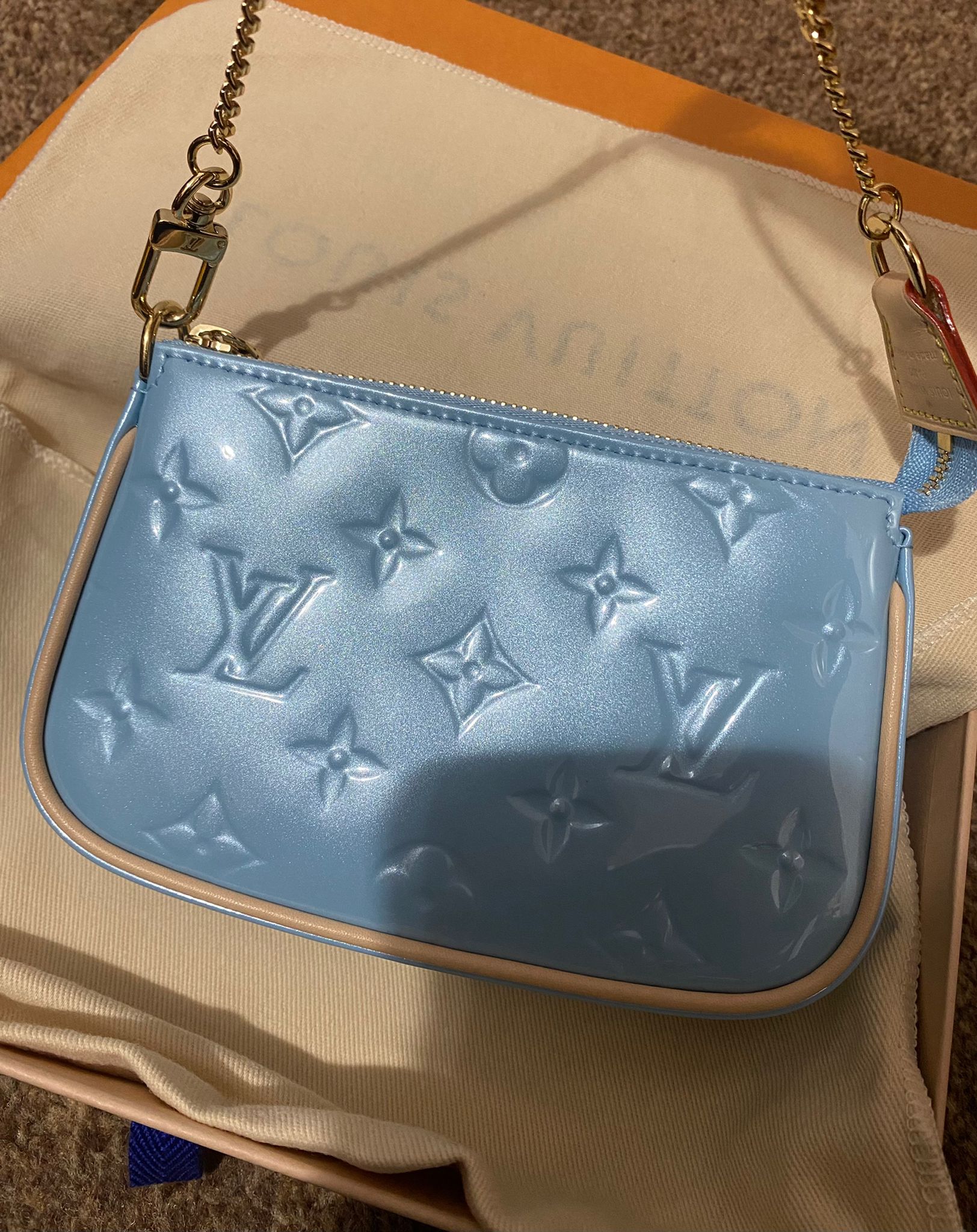 Louis Vuitton Mini Pochette Accessoires (Lollipop Blue)