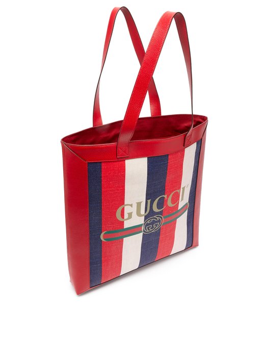 Gucci Striped Large Tote Bag