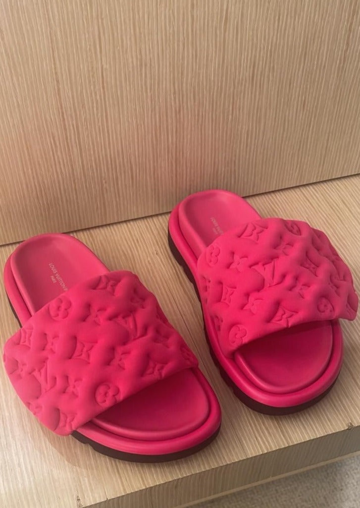 Louis Vuitton Pool Pillow Comfort Mules (Fuchsia Pink)