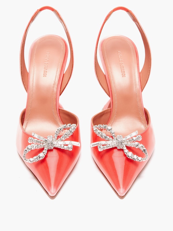 Amina Muaddi Rosie Lenticular Acetate Slingback Pumps