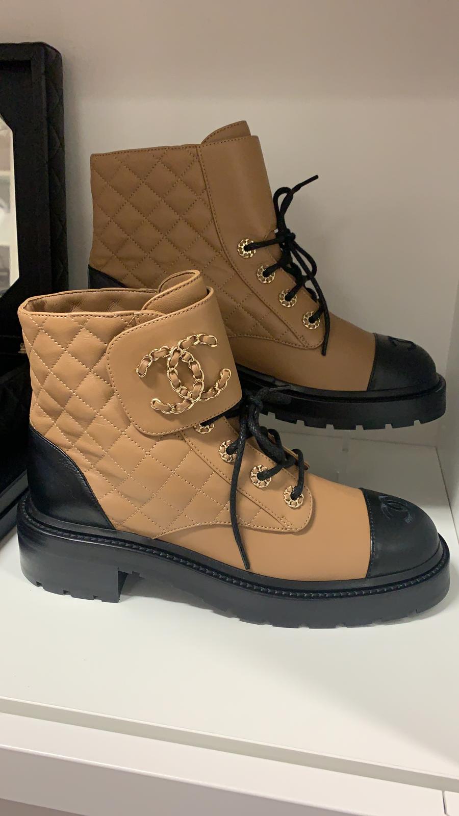 Chanel CC Pre-Fall 20 Boots Beige