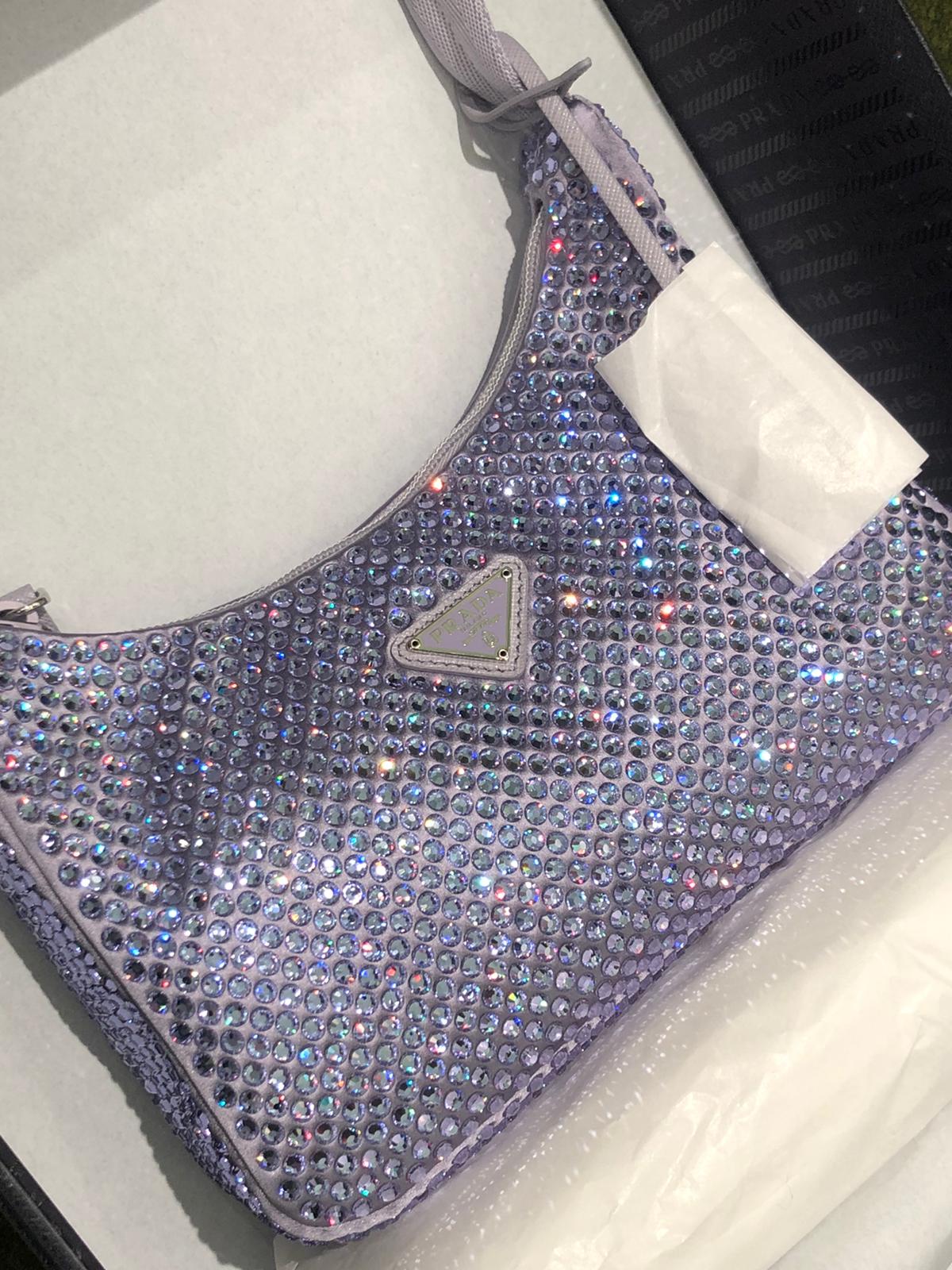 Prada Satin Bag With Crystals (Purple)