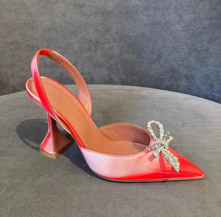 Amina Muaddi Rosie Lenticular Acetate Slingback Pumps