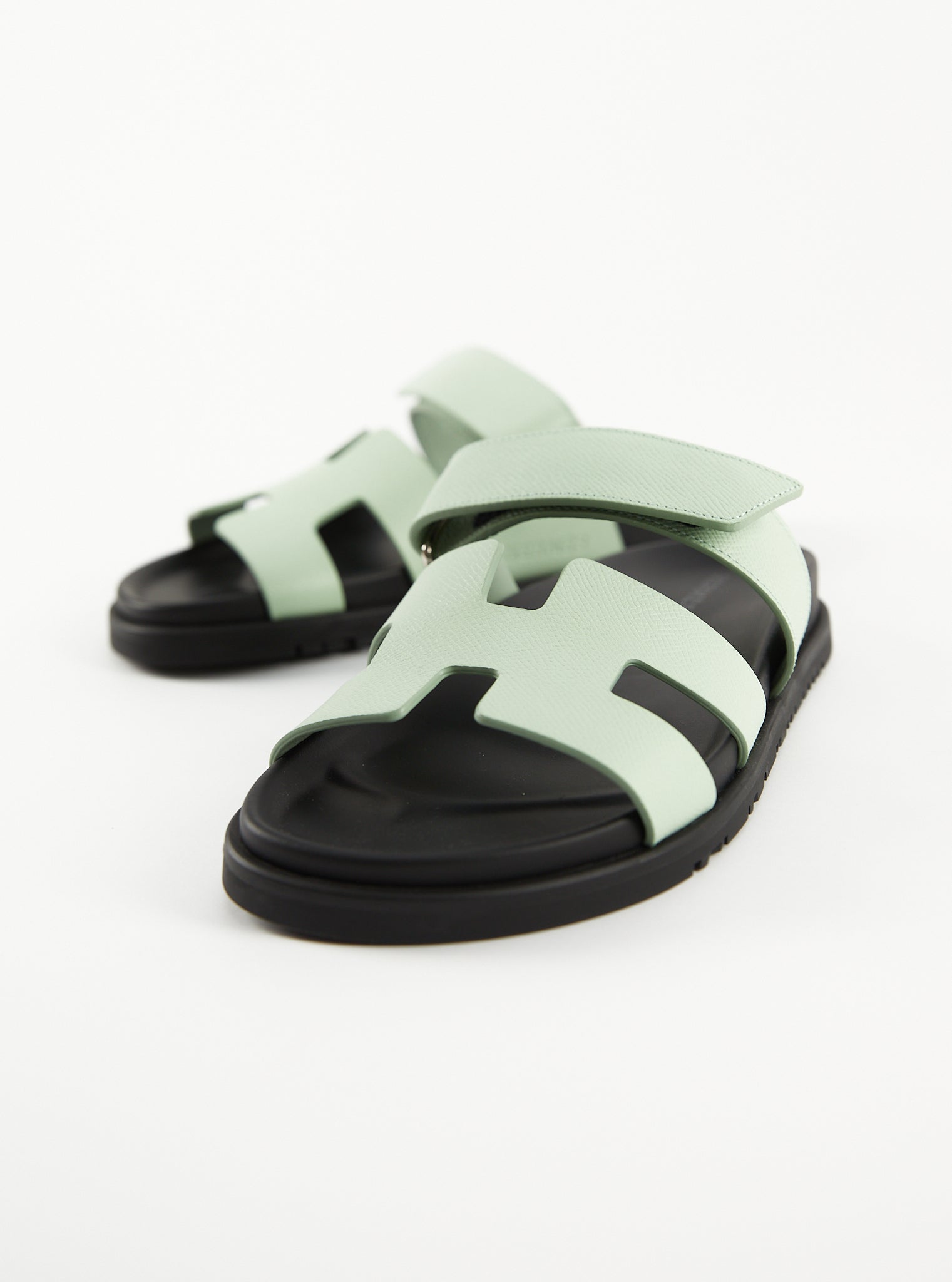 Hermès Chypre Sandals Epsom (Vert Jade)