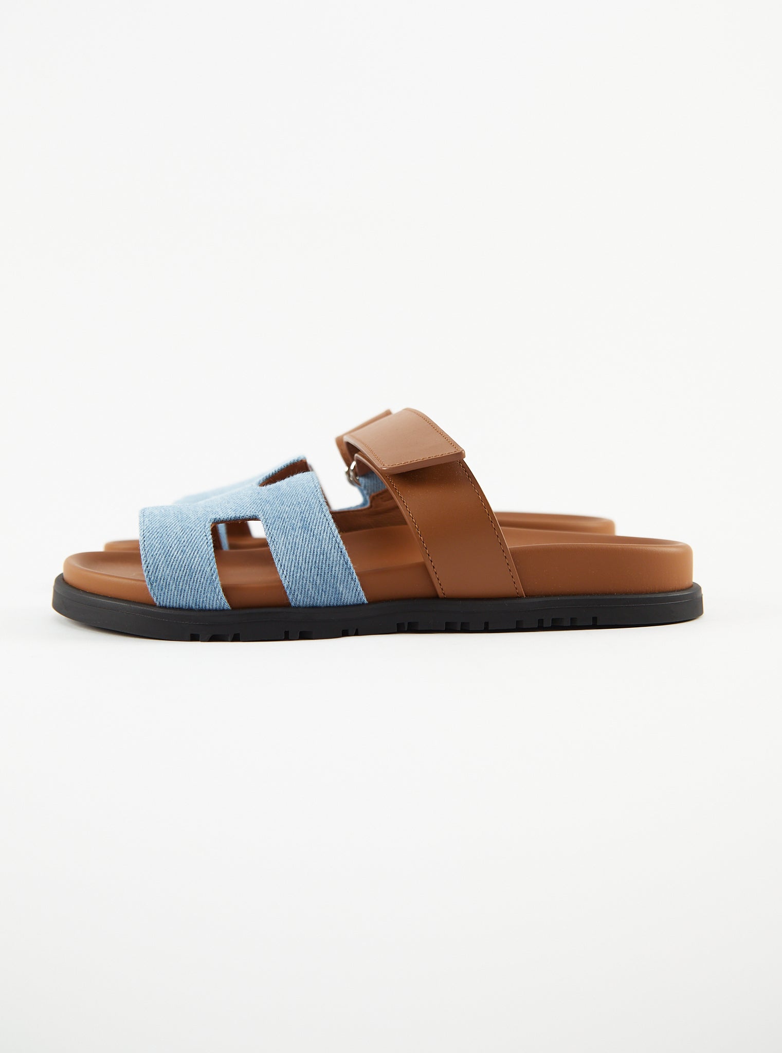 Hermès Chypre Sandals Denim (Bleu Clair / Naturel)