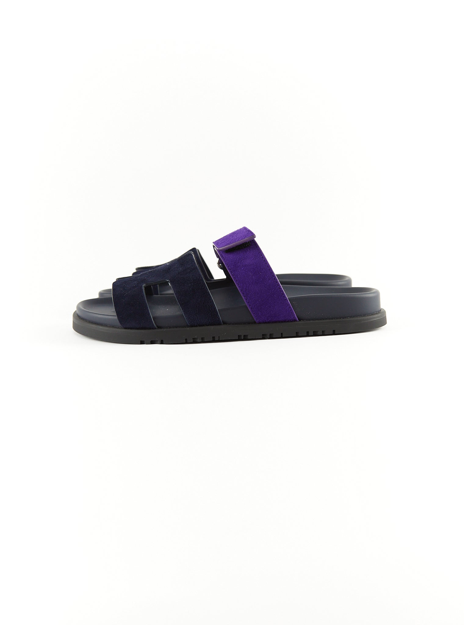 Hermès Chypre Sandals (Marine / Violet Majorette)