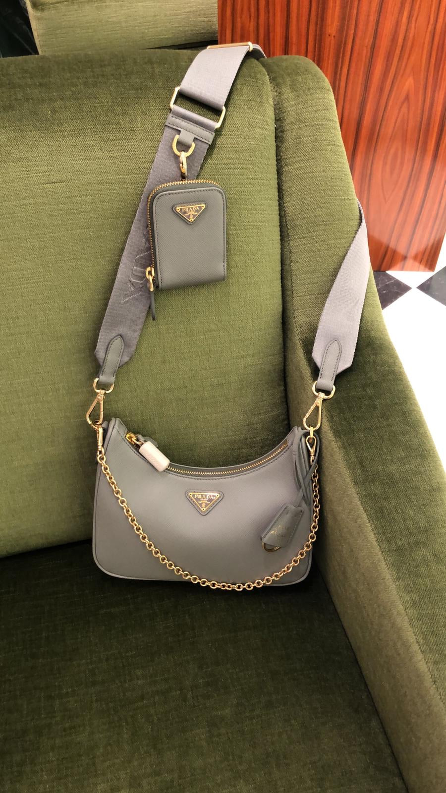 Prada Re-Edition 2005 Saffiano Leather Bag (Grey)