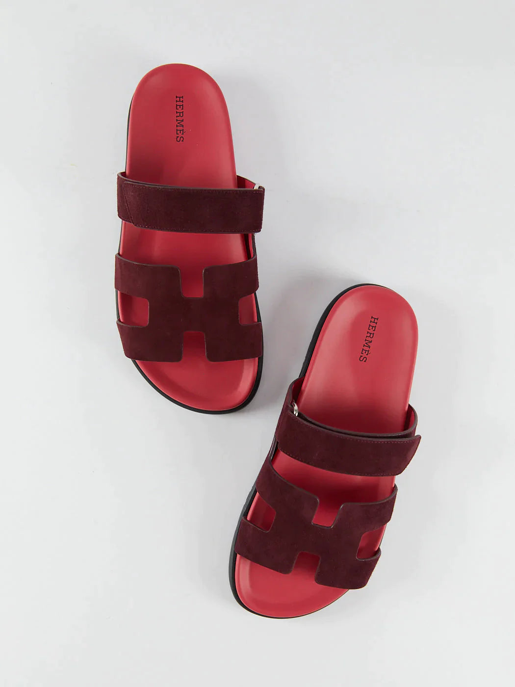 Hermès Chypre Sandals (Rouge Marsala)