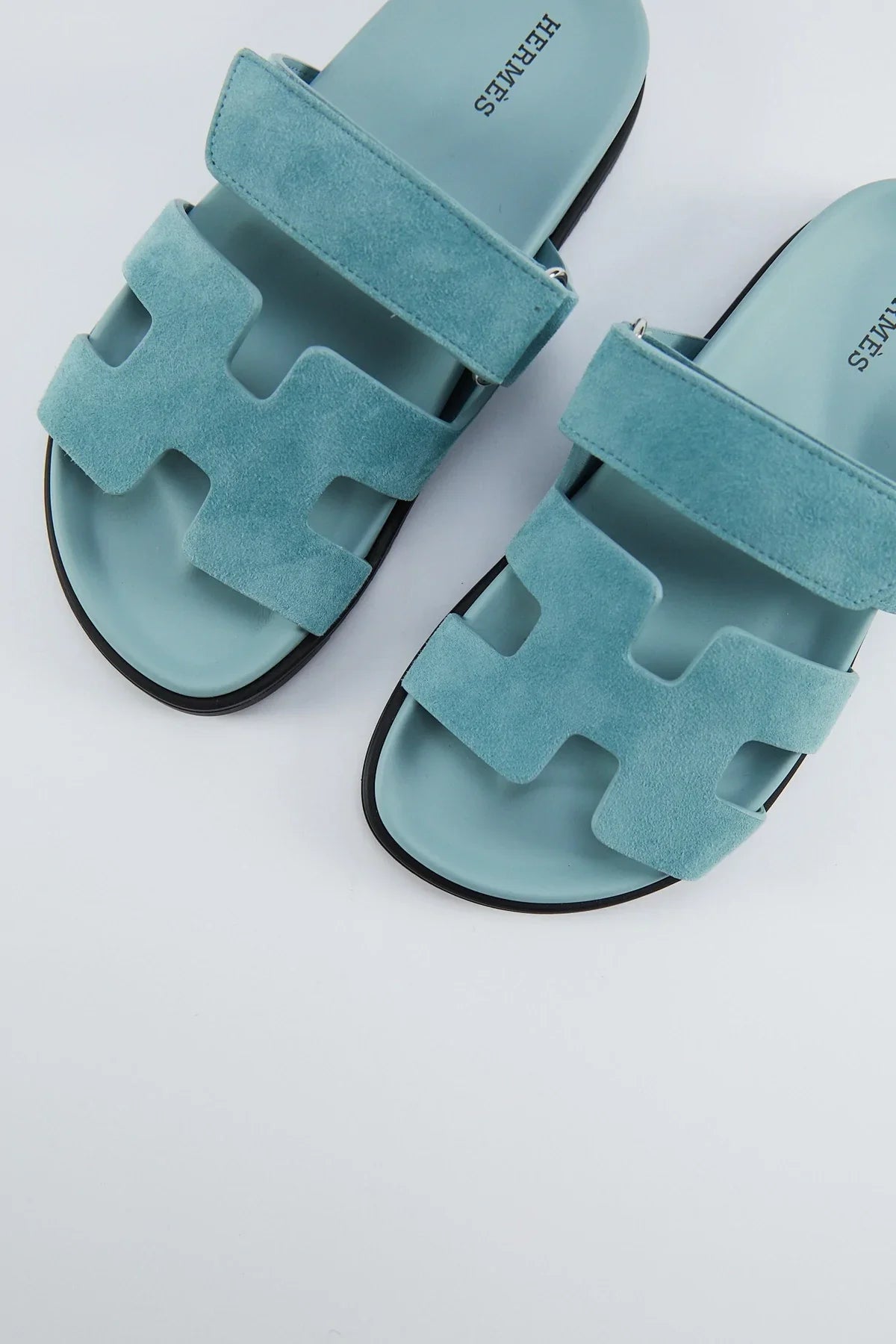 Hermès Chypre Sandals Suede (Vert D’eau)